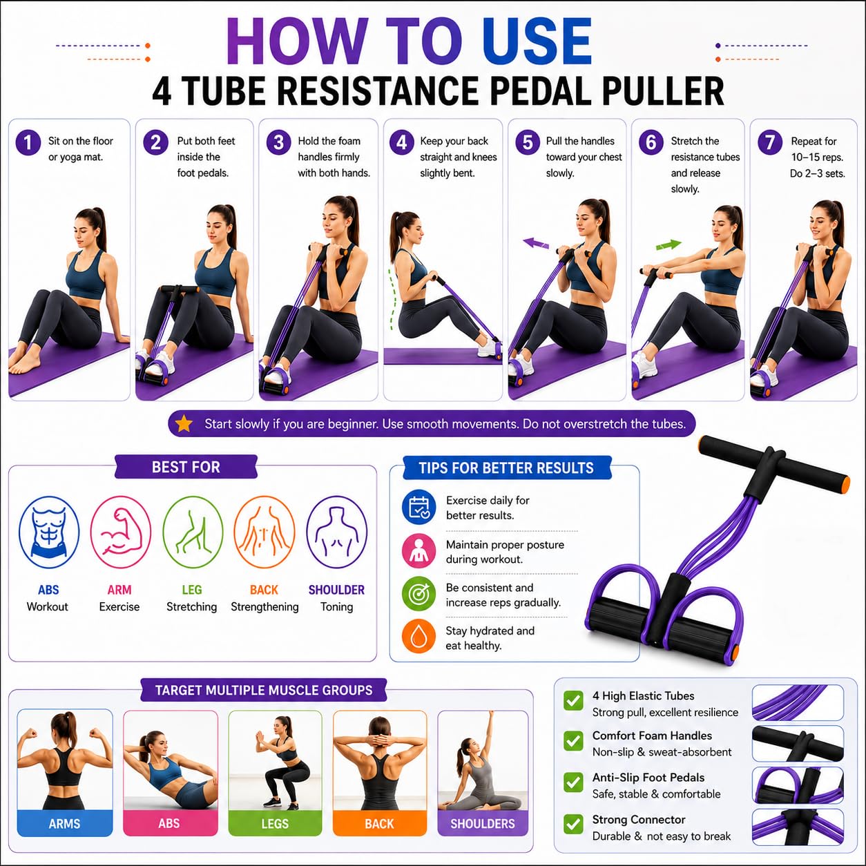 Yoga Pedal Puller Resistance Band Fitness Equipment